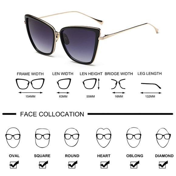 🆕 Oversized Cat Eye Sunglasses - Picture 4 of 5